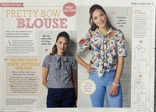 PRIMA SEWING PATTERN BOW-NECKLINE DETAIL BLOUSE TO FIT SIZES 6 - 20