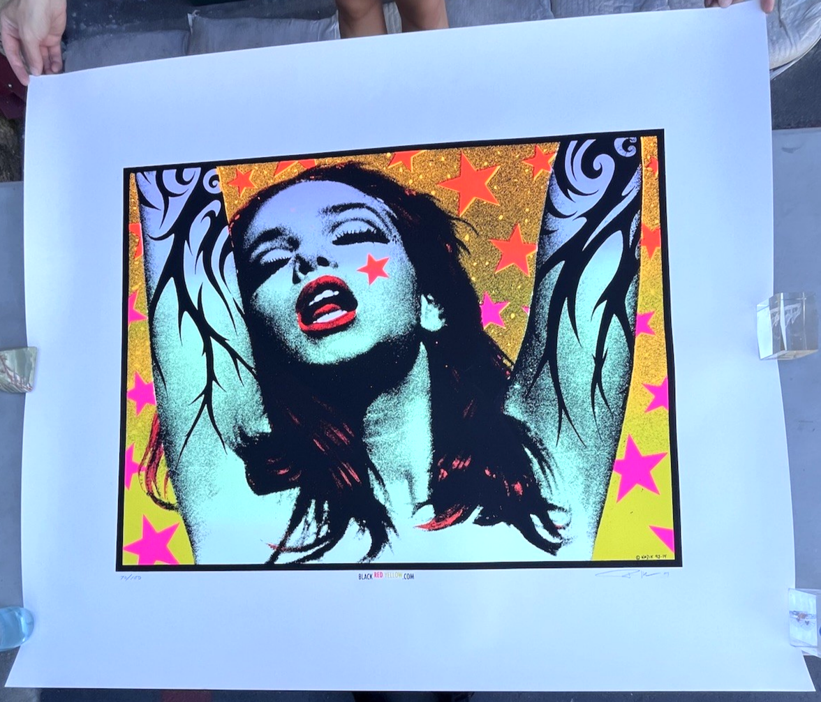 Frank Kozik 92-14 Green Lady 2004 Signed Poster Pearl Jam Sound