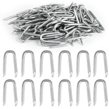 120 Pcs Galvanised U Nails for Fencing, U Shaped Nails, Steel Chicken Wire Fenc 7.52 per metre