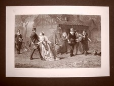 Il duello interrotto Quadro di M. Stone Acquaforte del 1888