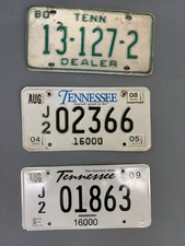 Vintage Tennessee License Plate Lot Of  3- 1980 Dealer Plate-2- 2004 Commercial