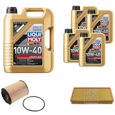 FEBI Inspektionspaket 9L LIQUI MOLY 10W-40 Leichtlauf für VW Touareg 7LA 7L6
