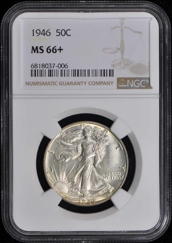 1946 Walking Liberty Half Dollar 50C NGC MS66+
