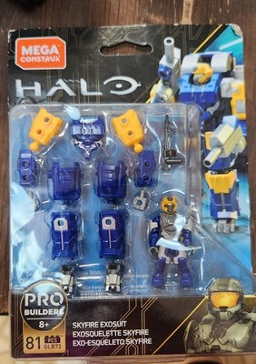MEGA  Construx HALO Pro Builders Blue SKYFIRE EXOSUIT 81 Piece Set New
