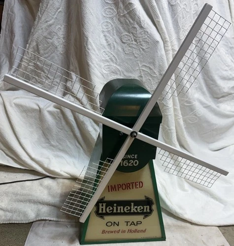Heineken Windmill Lighted Beer Sign, 1970s Vintage, Working Condition