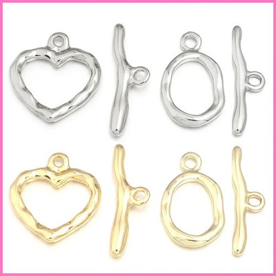 5Sets Stainless Steel Craft Toggle Clasps T Bar Connector Twist Toggle Bracelet