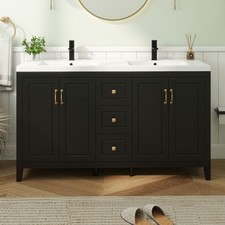 48"60" Bathroom Vanity with Sink, Soft Close Doors and  Drawers Freestanding