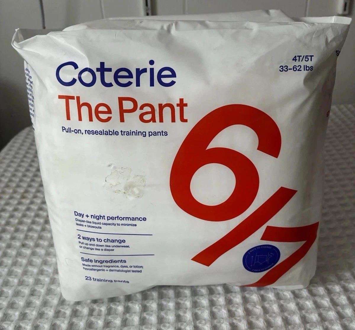 Coterie The Pant Training Pant Diaper Size 6 4T/5T 33-62lbs New In Package 23
