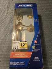 Schlage Plymouth F360 V PLY 505 ACC 605 Keyed Entry Bright Solid Brass Handle