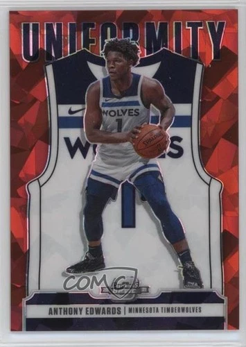 2020 Contenders Optic Uniformity Red Cracked Ice Prizm Anthony Edwards Rookie RC