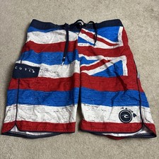 RIP CURL Mens UK Board Shorts Swimwear 31 Blue Red