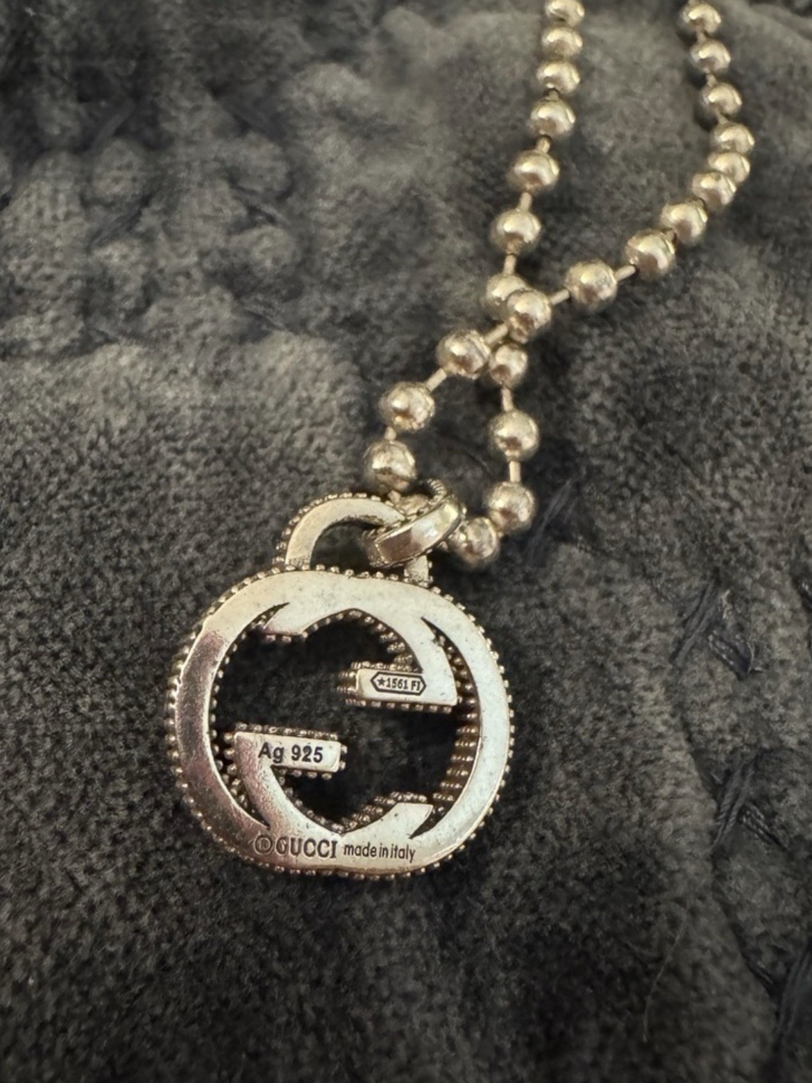 Gucci authentic Interlocking double G Pendant sta… - image 2