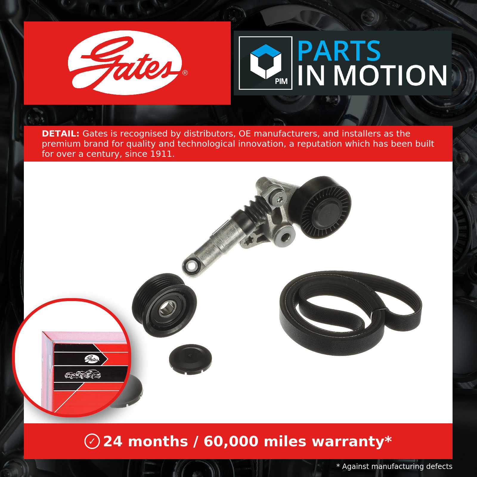 GATES K016PK2460 V-Ribbed Belt Set for AUDI - Image 14