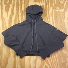 Alo Yoga Peak Elbow Cut Out Cropped Hoodie Dark Grey Women s S