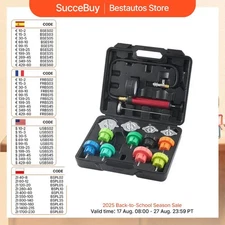 Universal Radiator Pressure Tester Kit Steel Test Cap Adapters Toolbox For Car