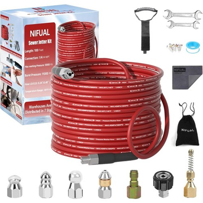 #ad Sewer Jetter Kit for Pressure Washer100FT 5800PSI Pressure Drain $119.98