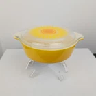 Vintage Pyrex 471 Sunflower Lid Casserole Dish Yellow Daisy Flower USA 1 PT EUC