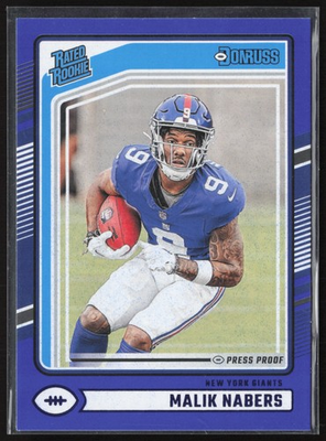 #ad 2024 Donruss Malik Nabers Press Proof Blue #383 Rated Rookie New York Giants $2.29