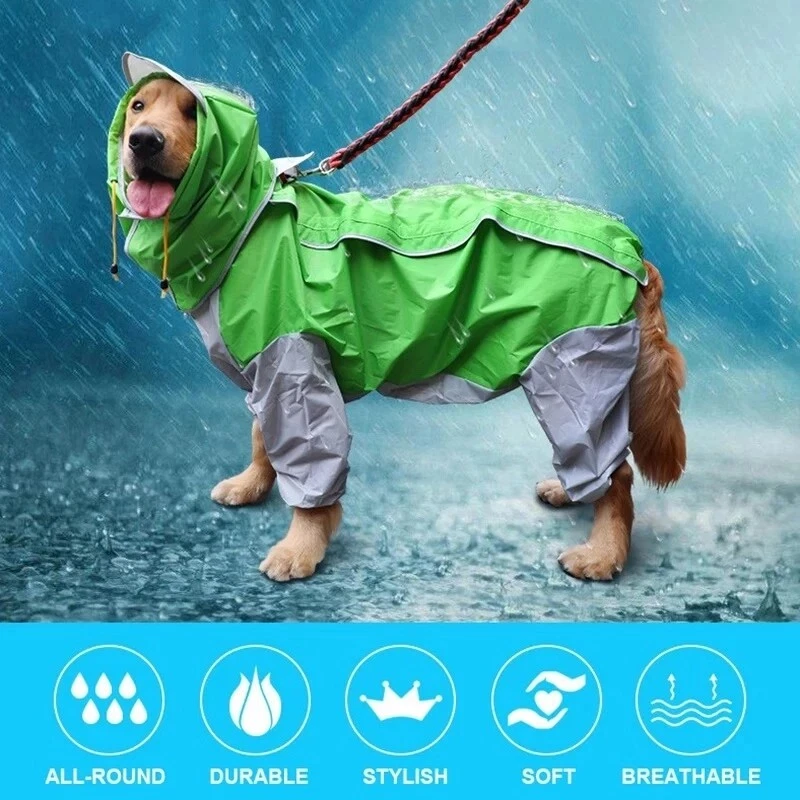 Pet Dog Outdoor Raincoat Four legged Large Dog Coat Waterproof