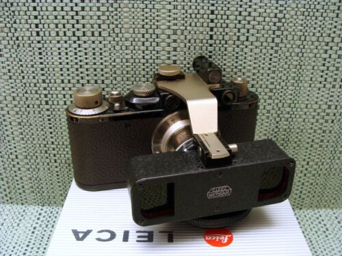 Leitz Wetzlar - Leica II black Nickel-Elmar 3.5/50mm "Stereoaufsatz" - TOP! - Afbeelding 1 van 15