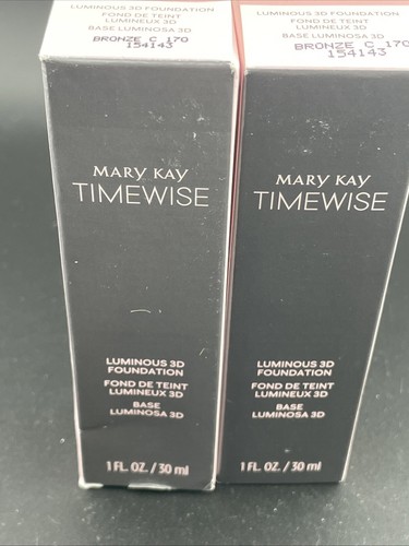 2- MARY KAY TIMEWISE LUMINOUS 3D FOUNDATION~BRONZE C 170! Free Shipping! - Picture 2 of 8