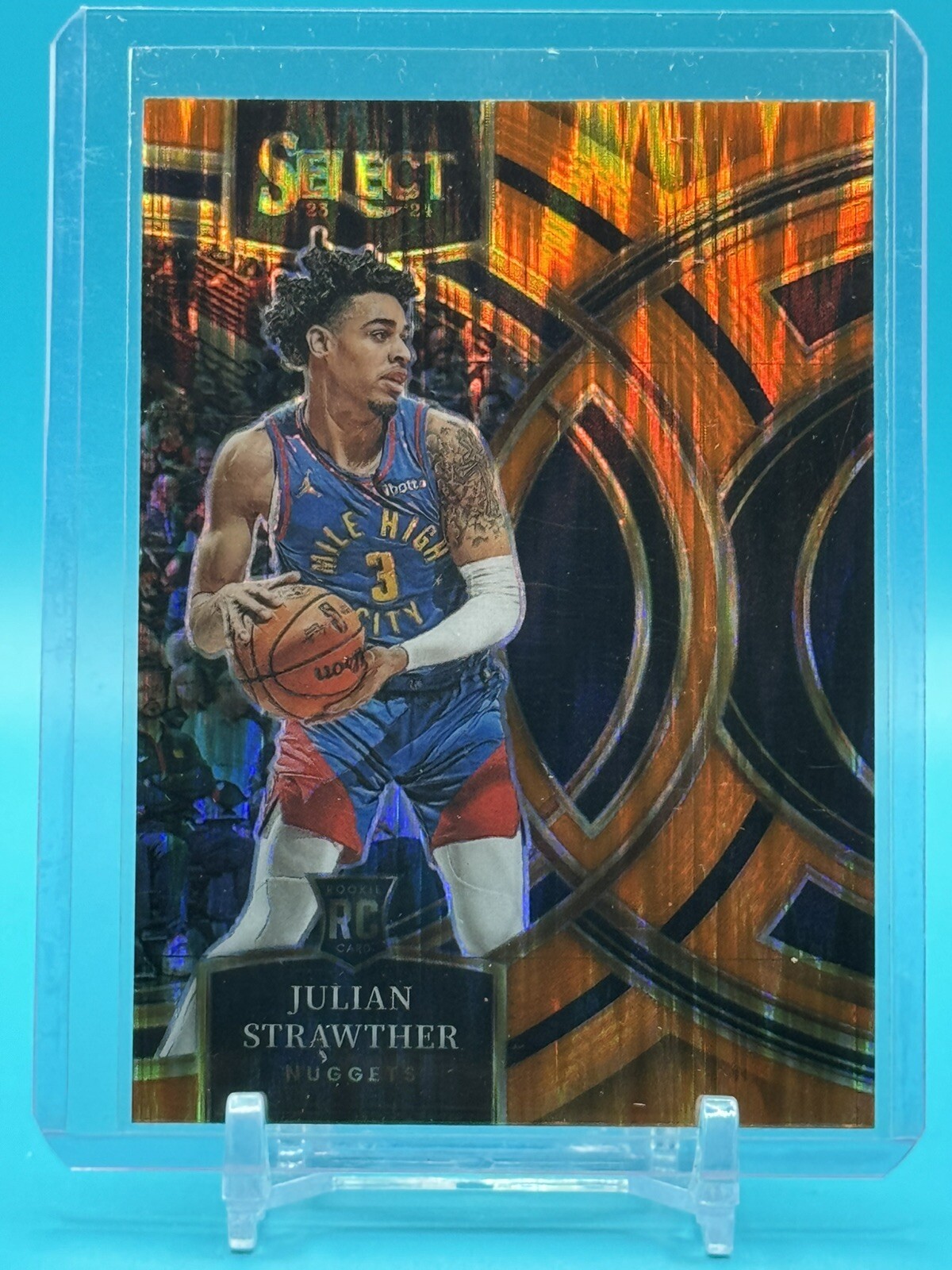 Julian Strawther Rookie 2023-24 Select Premier Orange Flash RC #101 Nuggets