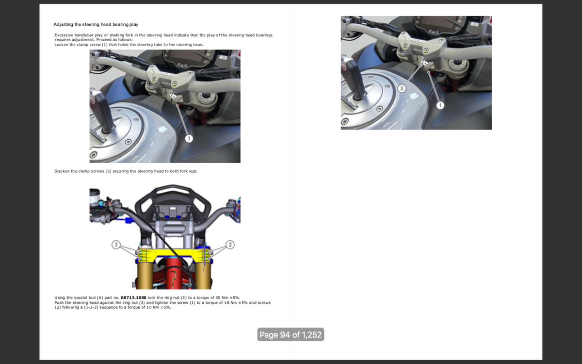 Service repair manual for Ducati Multistrada 1200 S (2015-2017) on