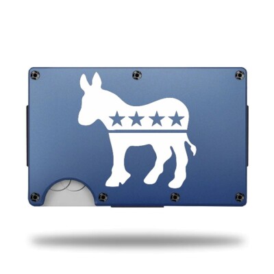 Custom Laser Engraved Wallet - DEMOCRAT LOGO - GREAT GIFT WALLET