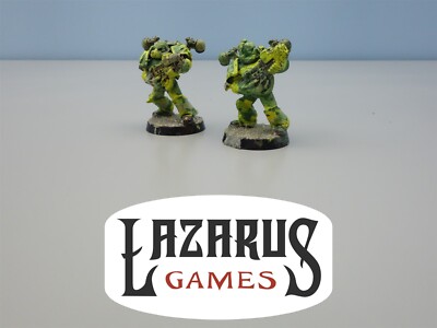 Warhammer 40k Death Guard Chaos Space Marines: 2 Plague Marines w plasmaguns
