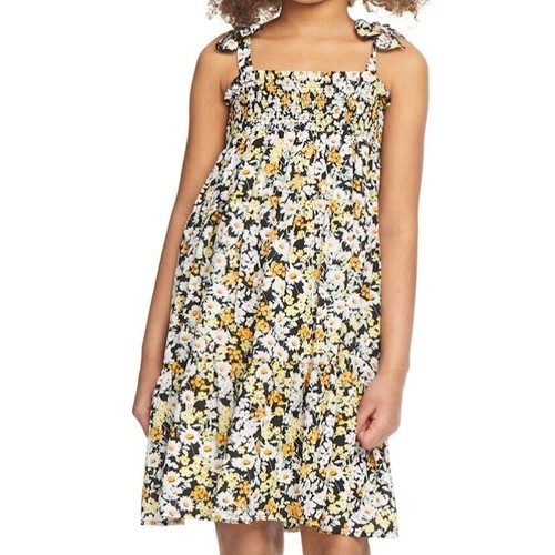 Social Standard by Sanctuary Girls Floral Garden Valley Black Yellow Sundress - Picture 2 of 3