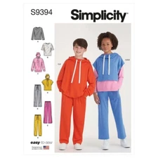 Simplicity Sewing Pattern 9394 11189 Knit Hoodies Pants Tops Childs Unisex XS-XL