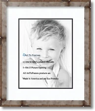 ArtToFrames Matted 14x17 Natural Picture Frame with 2" Double Mat, 10x13 Opening