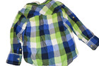 K8 !WOW! OLD NAVY 4T Boys Blue Green Black Plaid button Up Long Sleeve Shirt — photo 5
