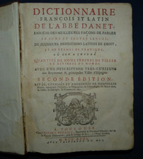 DANET -  DICTIONNAIRE FRANCOIS ET LATIN - LIVRE ANCIEN 1731
