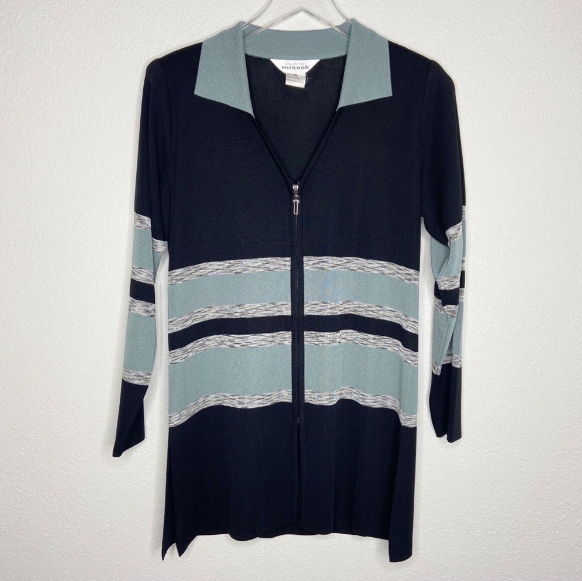 Exclusively Misook Striped Tunic Length Jacket - image 1