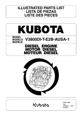 V3800-2-1 Diesel Engine Illustrated Parts List Manual Kubota