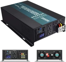 Pure Sine Wave Inverter 2000W 12V DC to 120/240V AC Off Grid Car Converter 60HZ