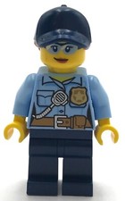 Lego Nuevo Oficial de Policía Ciudad Mujer Camisa Azul Claro Brillante con Piezas de Insignia