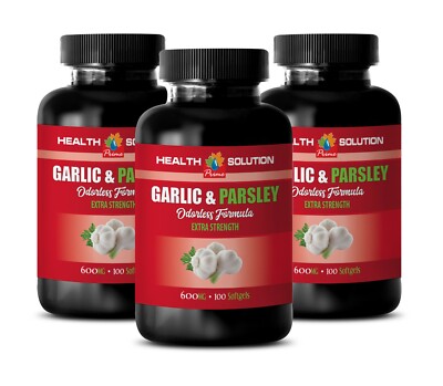 heart health antioxidants - GARLIC & PARSLEY 600MG - vitamin C supplement 3B