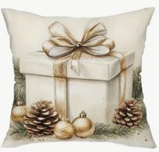 Holiday Gifts Vintage Glamour Christmas Throw Pillow Cover Holiday Home Decor