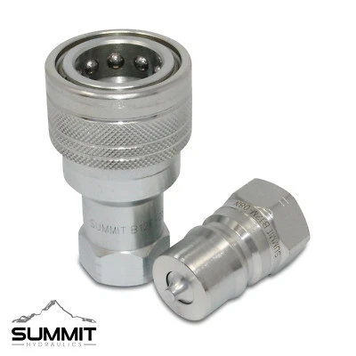 SUMMIT HYDRAULICS 1/2″ NPT ISO 7241-B Quick Disconnect Hydraulic Coupler Set