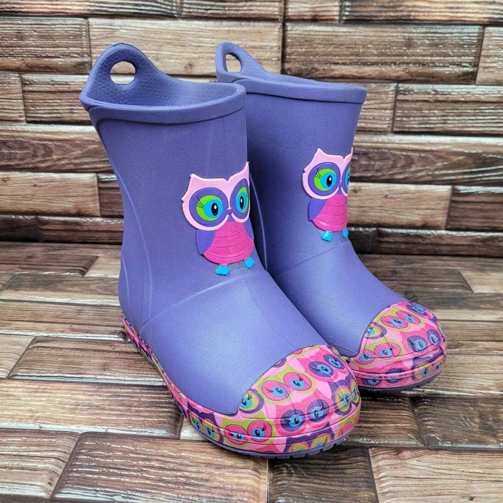 Crocs Owl Classic Pull-On Rain Boots 