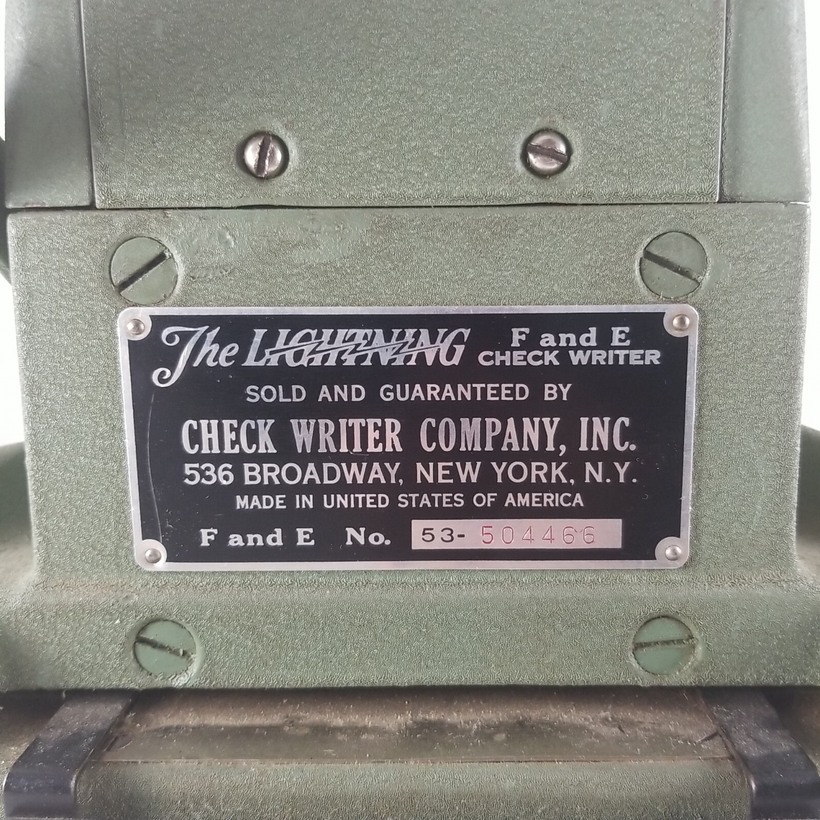 Vintage F & E The Hedman Company Check Protector AS IS | eBay