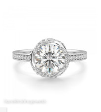 Lab-Created 2.17CT Round Cut Diamond Engagement Wedding Ring 14K White Gold Over