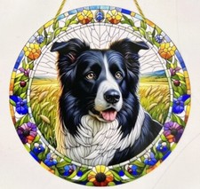 BORDER COLLIE SUNCATCHER 5.9  DOG ACRYLIC STA...