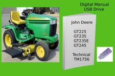 John Deere GT225  GT235  GT235E  GT245 Garden Tractor Technical Manual See Desc.