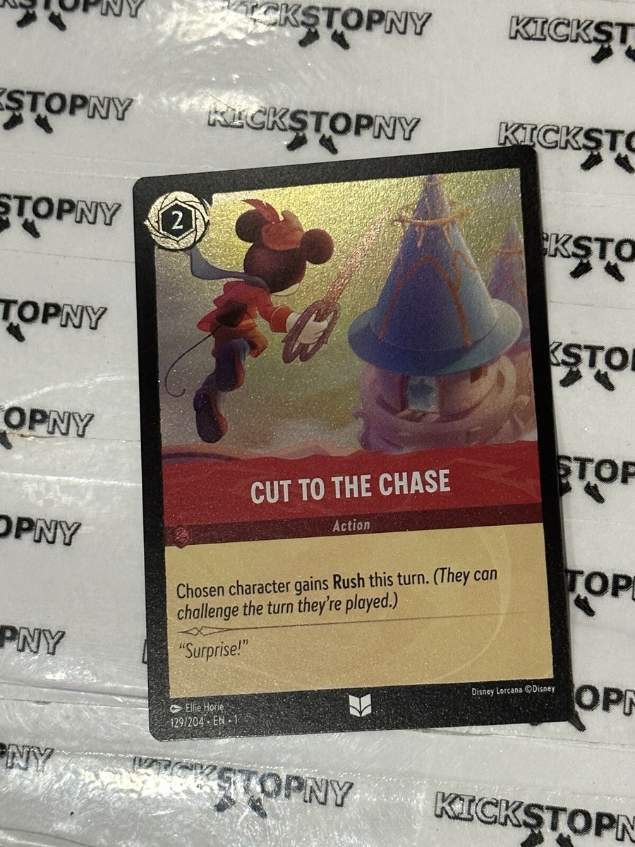 Disney Lorcana TCG - Cut To The Chase 129/204 Uncommon Cold Foil NM Hard Sleeve | eBay Disney Lorcana TCG - Cut To The Chase 129/204 Uncommon Cold Foil NM Hard Sleeve | eBay