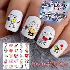 Valentines Snoopy Waterslide Nail Art Decals Set Of 50, Instructions Bonus