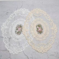 1x French Style Lace Floral Placemats Embroidered Table Mat Home Table Placemat
