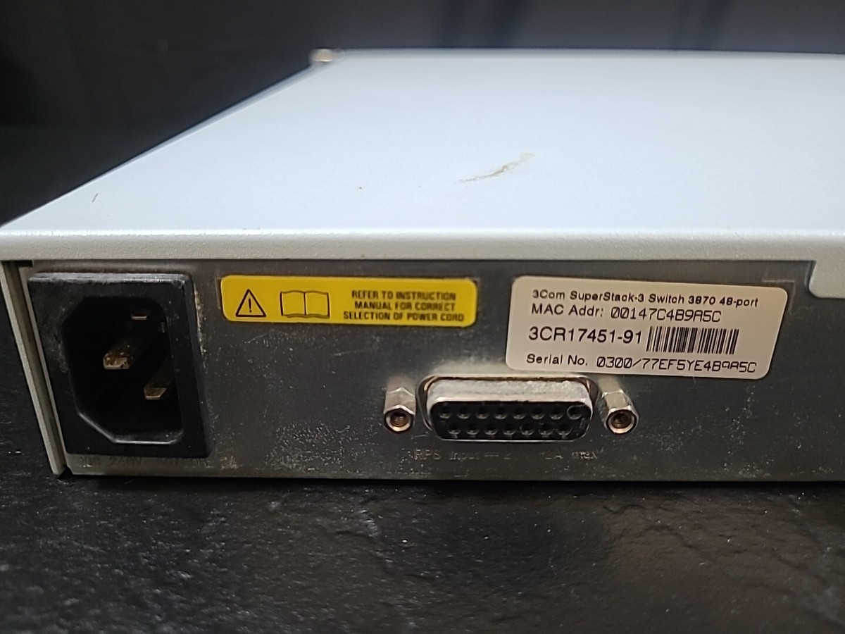 3Com 3CR17451-91 48-Port SuperStack 3 Switch 3870 Network Switch